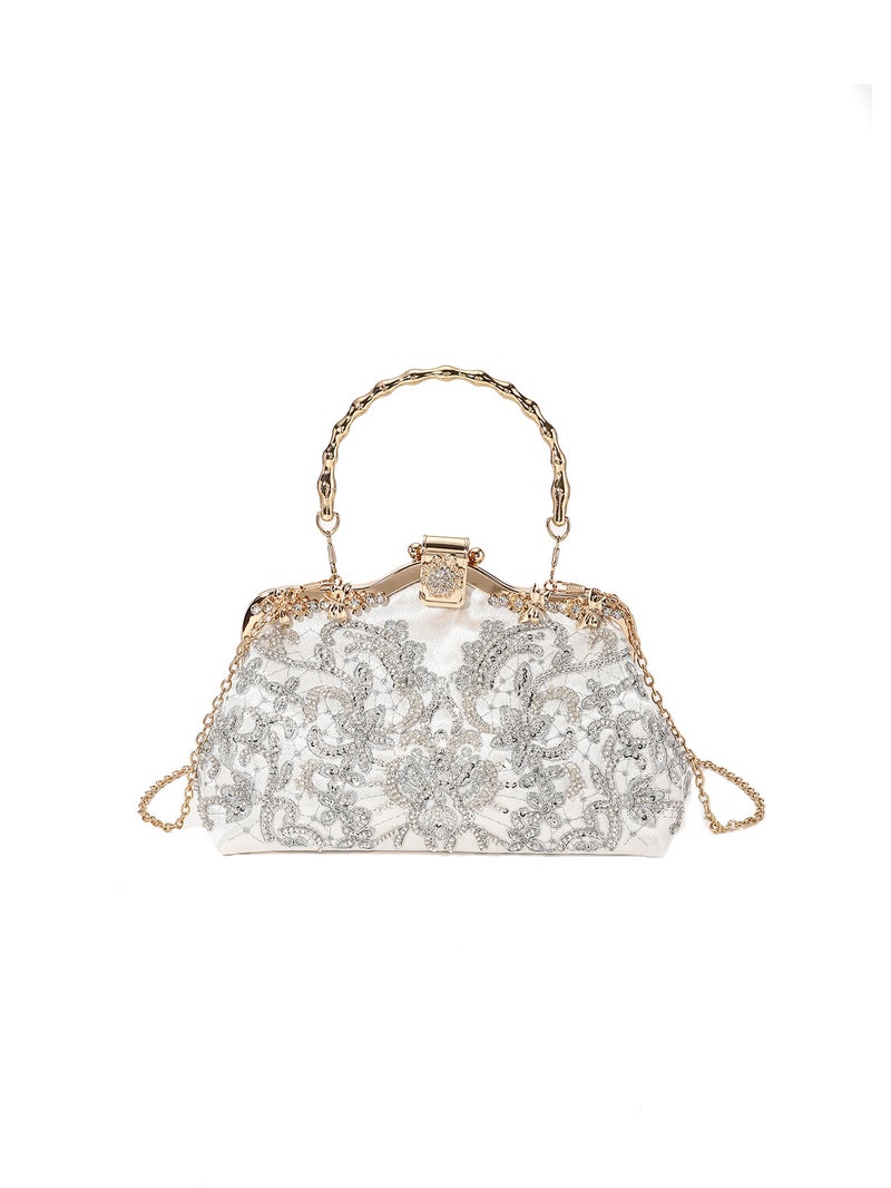 Vintage New Chinese Embroidered Bead Embroidered High-End High Luxury Handbag Women'S Crossbody Cheongsam Wedding Hanfu Evening Bag - Image 1