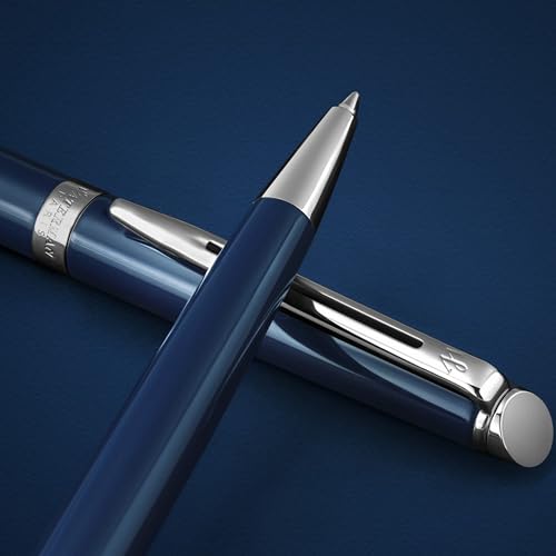 Waterman Hemisphere, Ballpoint Pen, Blue Lacquer with Palladium Trim, Medium Tip, Blue Ink, Gift Box - Image 2