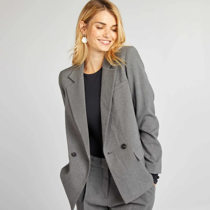 Kiabi Flannel Blazer Grey