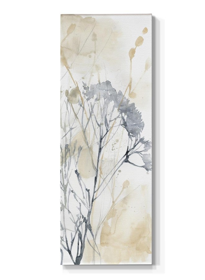 Renditions Gallery لوحات فنية نباتية مطبوعة على قماش من معرض رينديشنز، مناسبة لغرفة المعيشة، زهرة برية ضبابية مع ساق، ديكور جداري تجريدي مستوحى من الطبيعة، مناسب للمطبخ والمكتب والمنزل - 12 × 24 بوصة LT521 - Image 1