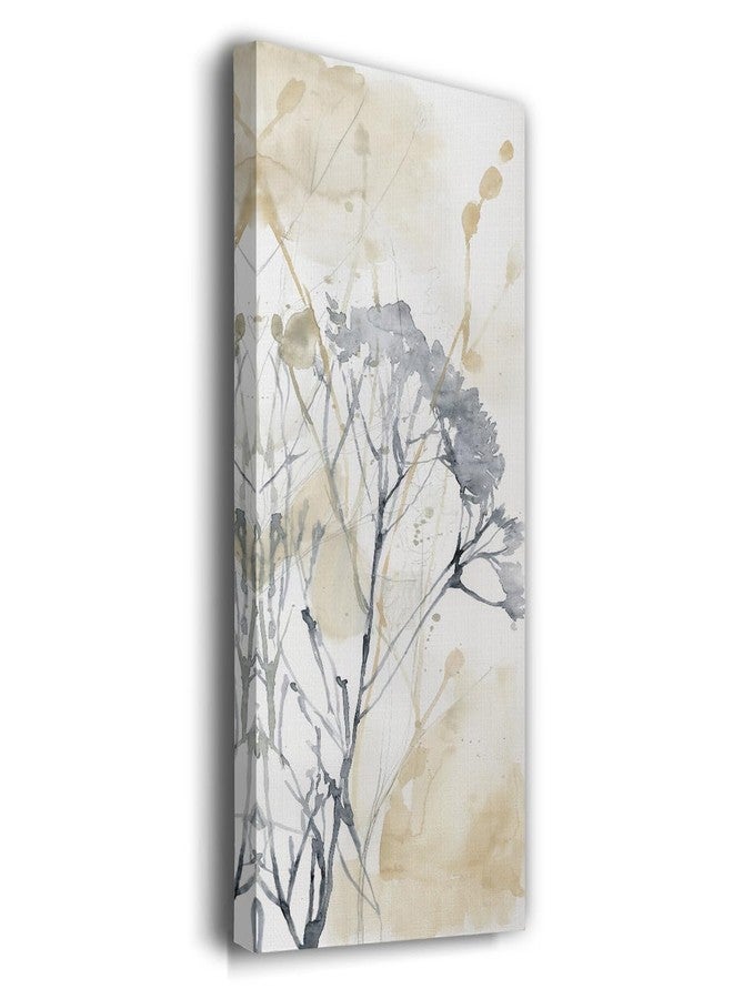 Renditions Gallery لوحات فنية نباتية مطبوعة على قماش من معرض رينديشنز، مناسبة لغرفة المعيشة، زهرة برية ضبابية مع ساق، ديكور جداري تجريدي مستوحى من الطبيعة، مناسب للمطبخ والمكتب والمنزل - 12 × 24 بوصة LT521 - Image 2