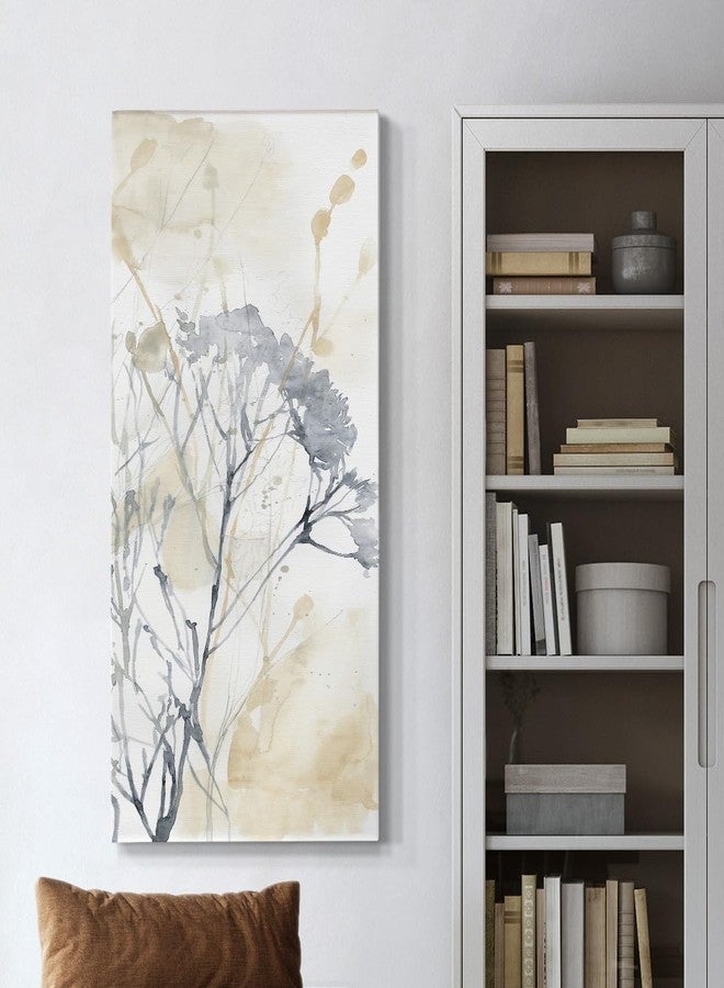 Renditions Gallery لوحات فنية نباتية مطبوعة على قماش من معرض رينديشنز، مناسبة لغرفة المعيشة، زهرة برية ضبابية مع ساق، ديكور جداري تجريدي مستوحى من الطبيعة، مناسب للمطبخ والمكتب والمنزل - 12 × 24 بوصة LT521 - Image 3