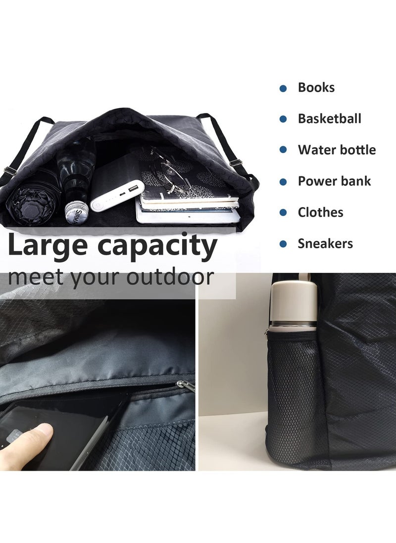 SYOSI Sports Gym Bag, Drawstring Waterproof Bags,Oxford fabric Backpack Bags for men and women, for Sports School Beach Holidays Swimming Trave, 40*48cm  - Image 4