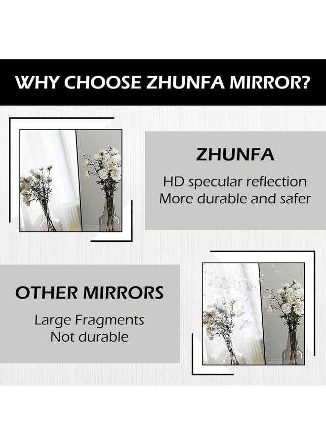 ZHUNFA Arched Full Length Floor Mirror, 64"x 21" Oval Full Floor Mirror, Large Wall Mounted Arched-Top Body Mirror for Living Room, Bedroom, Bathroom, Entryway, Dressing Room Black - Image 5