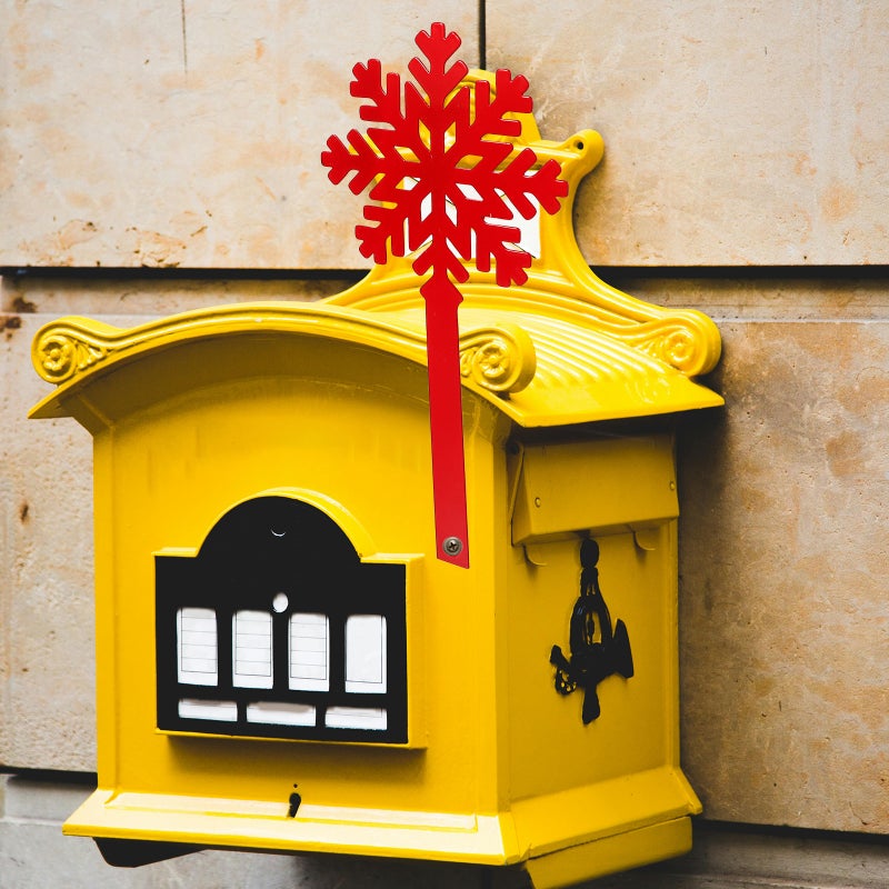 🏠 علامة فريدة لأعلى صندوق البريد بزخرفة ندفة الثلج من الحديد المتين - Image 4