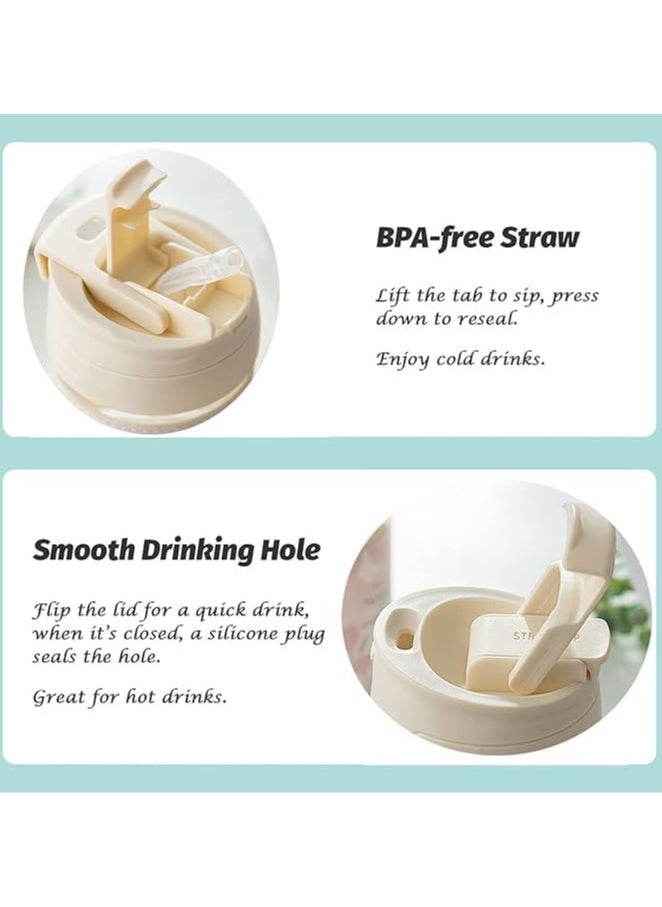 QSHOP® Iced Coffee Cups with Lids and Straws for Women Girls Elegant Bead Holder Coffee Mug Iced Coffee Cup Hot Beverage Cup 350ml