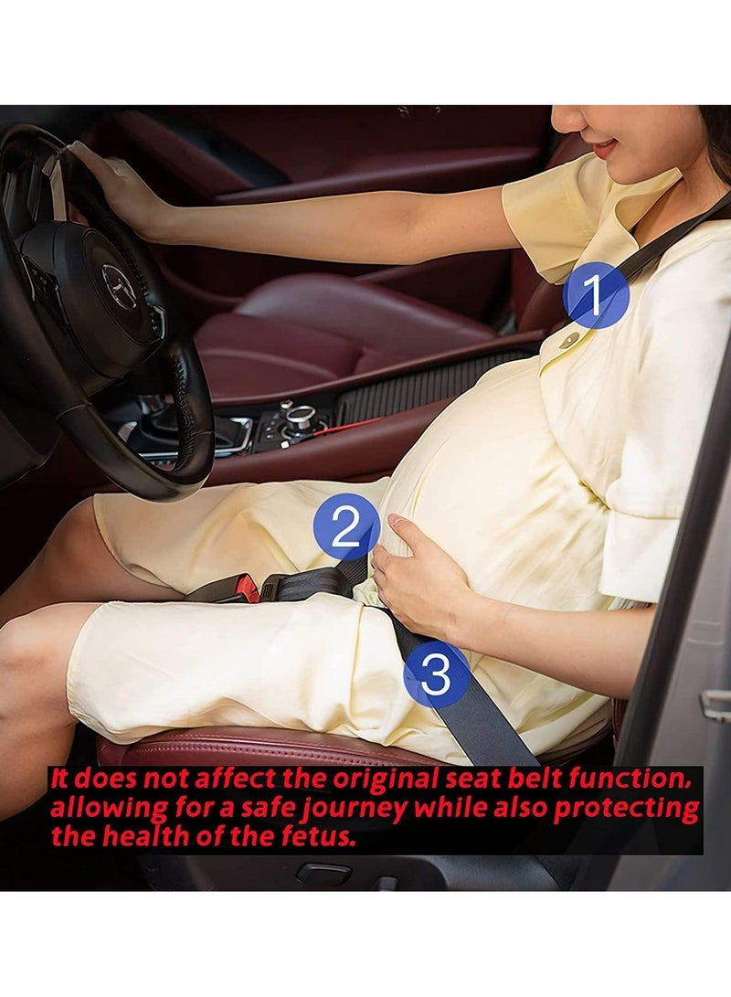 Pregnancy Seat Belt Adjuster - Seat Bump Strap for Pregnant Women - Prevent Abdomen Compression and Protect Belly- Pregnancy Must Haves Maternity Seat Cover Belt for Expectant Mothers (RED) - Image 3