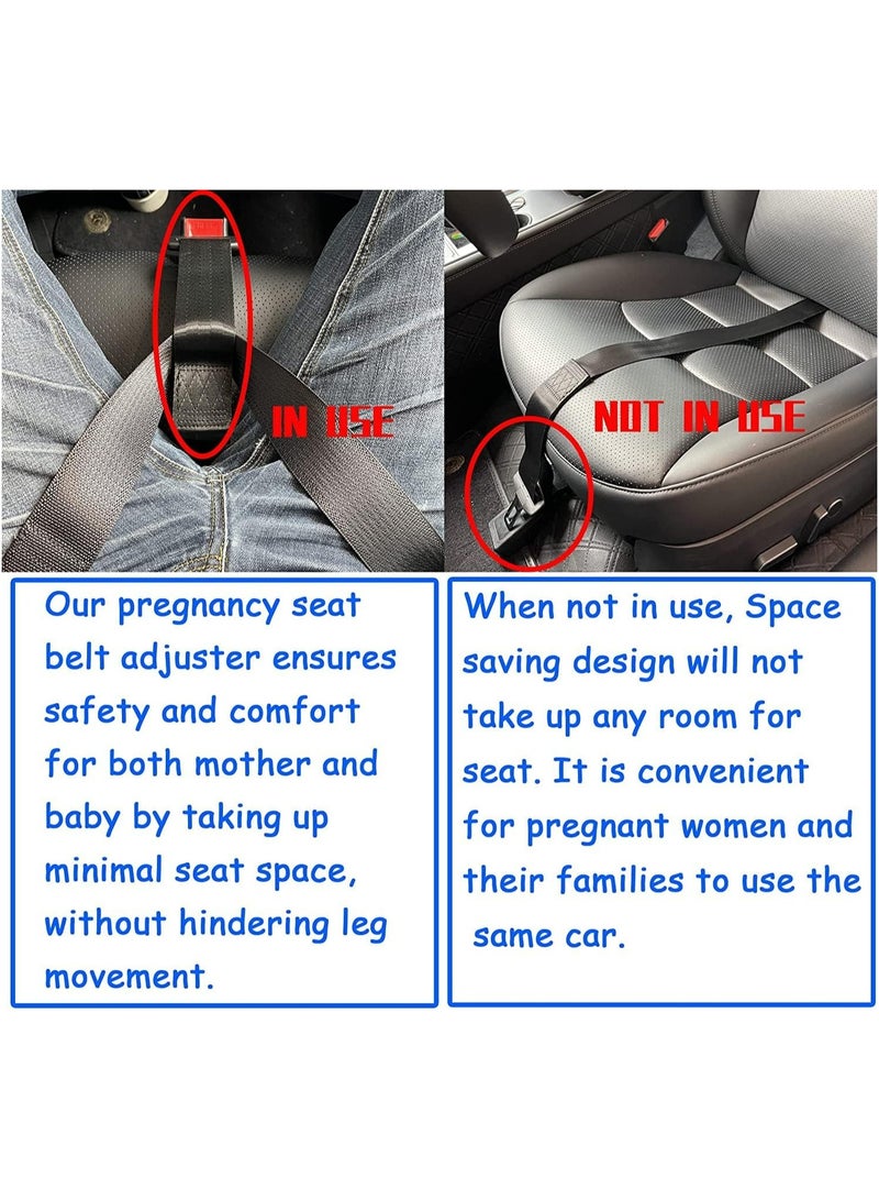 Pregnancy Seat Belt Adjuster - Seat Bump Strap for Pregnant Women - Prevent Abdomen Compression and Protect Belly- Pregnancy Must Haves Maternity Seat Cover Belt for Expectant Mothers (RED) - Image 5
