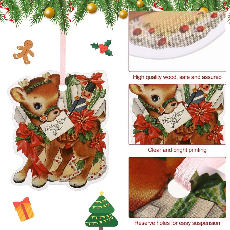 Woanger 120 Pcs Christmas Gift Tags with String Vintage Paper Christmas Tags Colorful Hanging Xmas Labels for Gifts Holiday Presents Wrapping Home Decorations Assorted 12 Styles - Image 3