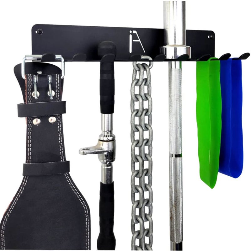 IRON AMERICAN Gym Storage HangerHeavy Duty MultiPurpose Gym Rack for Lifting Belts Chains Exercise Bands Jump Ropes mounting hardware included