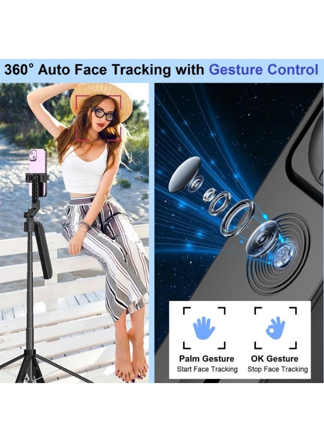 حامل هاتف ثلاثي مع تتبع تلقائي للوجه - دوران 360° مع ريموت للتحكم لتصوير الفلوغ والفيديوهات - Image 3