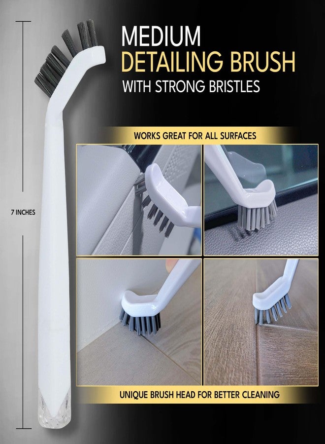 The Crown Choice Small Cleaning Brush Set 3pcs-Crevice Brushes for Cleaning-Scrub Brushes Set with Silicone Tipped Scrub Brush-Stiff Handle Miniature Cleaning Brush for Kitchen Uensils, Tight Spaces, Tub, Shower - Image 4