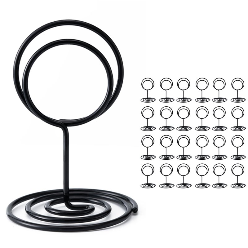 Hoewina 26Pcs Table Number Holders, Place Card Holder, Wire Picture Holder, Small Size Table Card Holders, Photo Holder for Centerpieces, Wedding Reception, Party, Birthday (Black) - Image 1