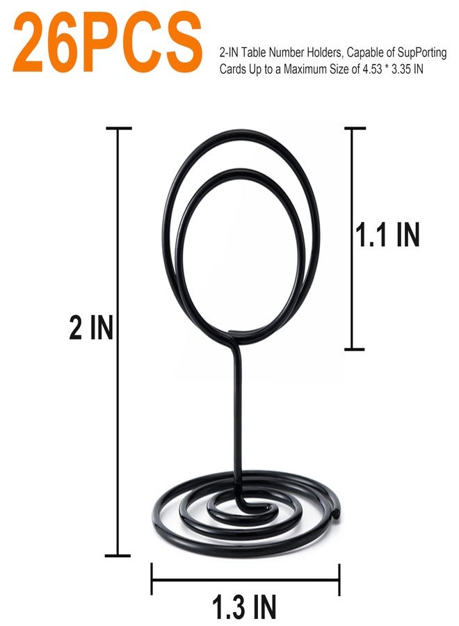 Hoewina 26Pcs Table Number Holders, Place Card Holder, Wire Picture Holder, Small Size Table Card Holders, Photo Holder for Centerpieces, Wedding Reception, Party, Birthday (Black) - Image 2