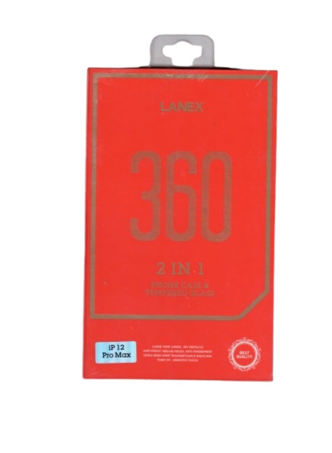 LANEX 360° 2 in 1 Phone Case with Tempered Glass for iPhone 12 Pro Max – Full Protection Combo