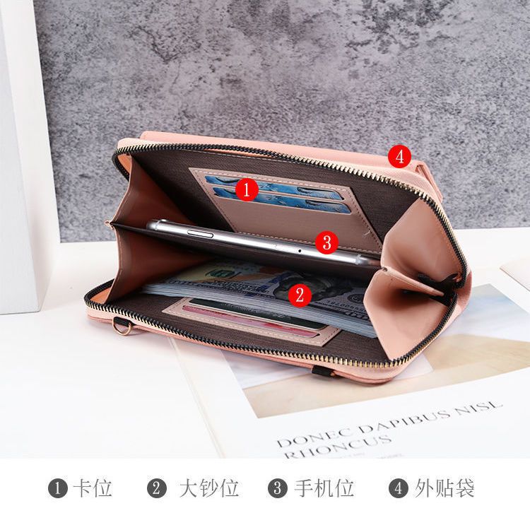 Multifunctional Solid Color PU Leather Wallet, RFID Blocking Design Portable Daily Storage Purse for Cards Cash Coin Business Use - Image 2
