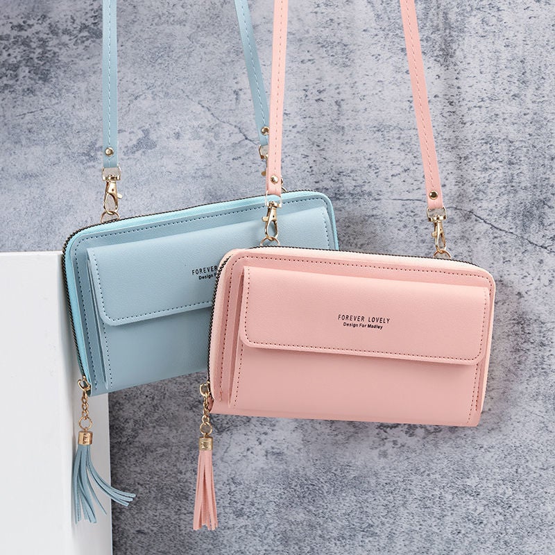 Multifunctional Solid Color PU Leather Wallet, RFID Blocking Design Portable Daily Storage Purse for Cards Cash Coin Business Use - Image 1