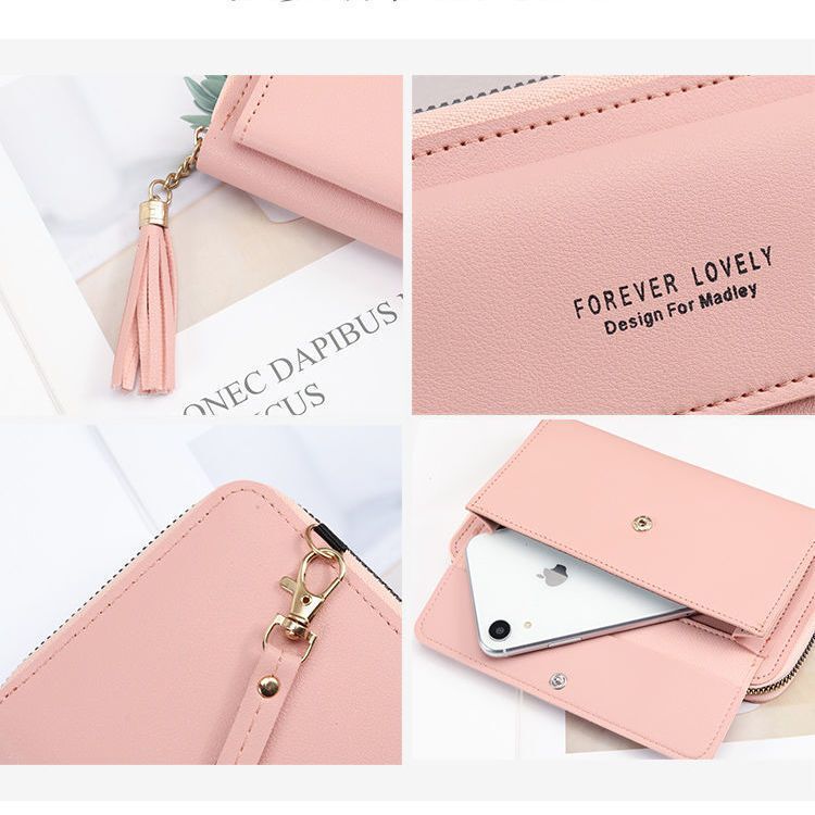 Multifunctional Solid Color PU Leather Wallet, RFID Blocking Design Portable Daily Storage Purse for Cards Cash Coin Business Use - Image 3