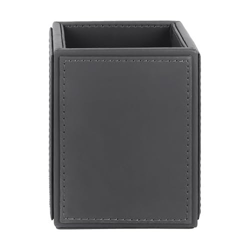 V-CUBE DESIGNS Premium Vegan Leather Pen Holder for Desk & Study Table Accessory | Marker/Pencil Stand for Student | Stationery Organizer for Office Table & Home | 6mm Thickness with MDF Core |Grey - Image 5