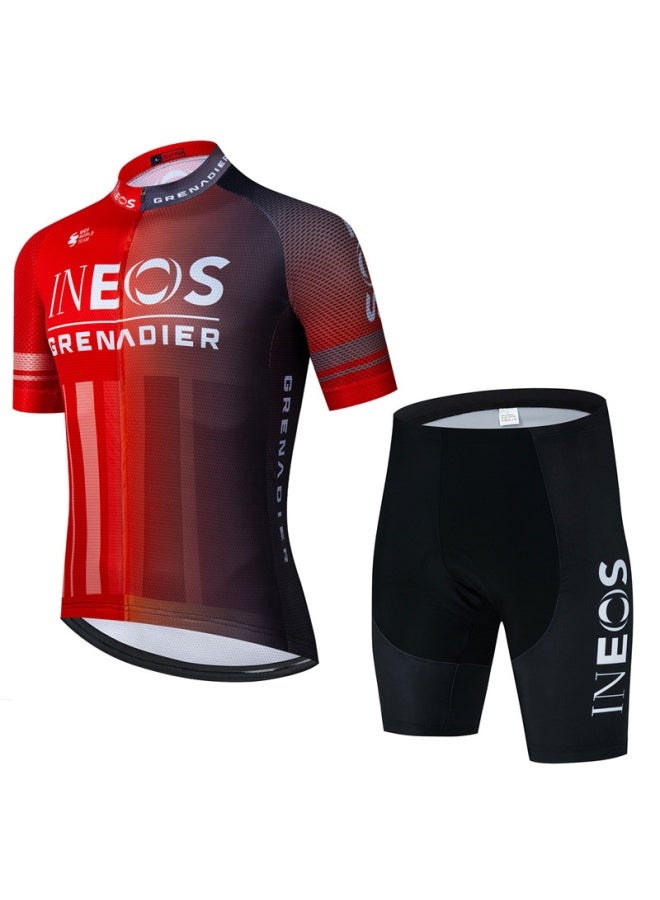 Ineos Men's Sweat-absorbent Short-sleeved Cycling Suit Road Bike Breathable Mountain Bike Clothing