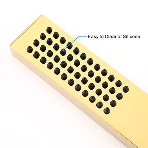 Asyas Square Solid Brass Hand Held Shower Head (Gold) - Image 4
