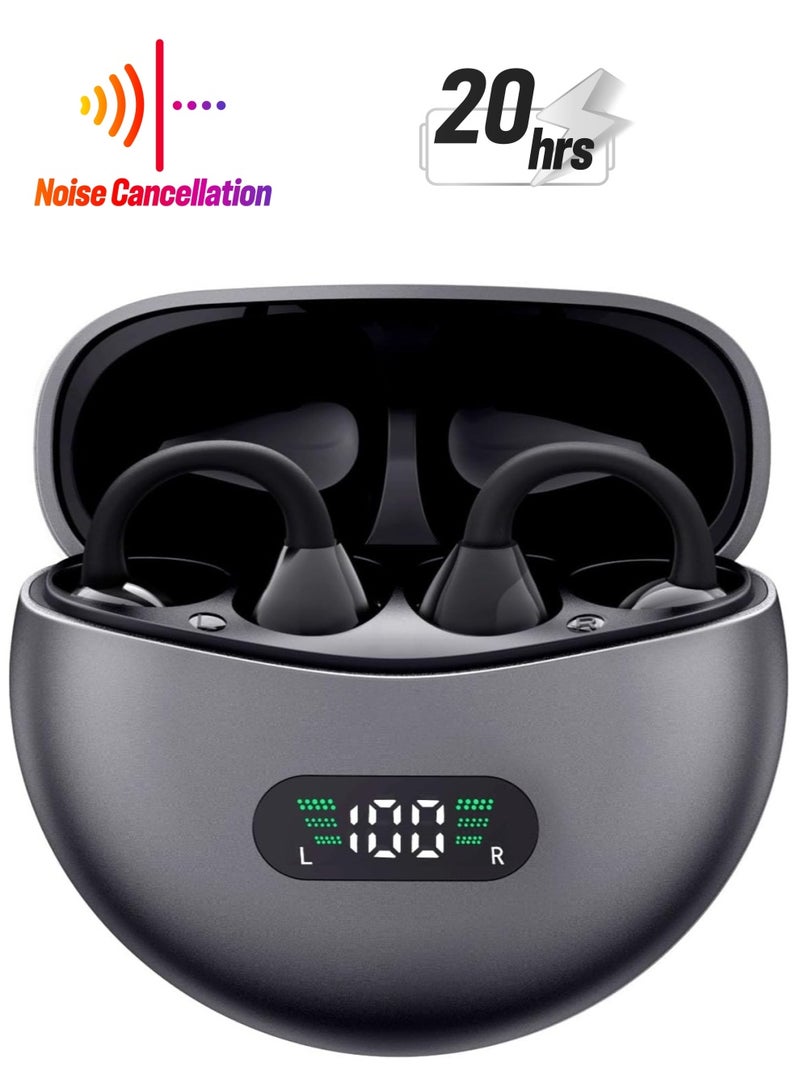 general Clip-on headset, Open-ear wireless bluetooth headset, Air conduction earbuds, Ultra-comfortable, Lightweight, Clear calls, Large drivers, 20 hours of game time, Bluetooth 5.4 Sports Running Exercise - Image 1