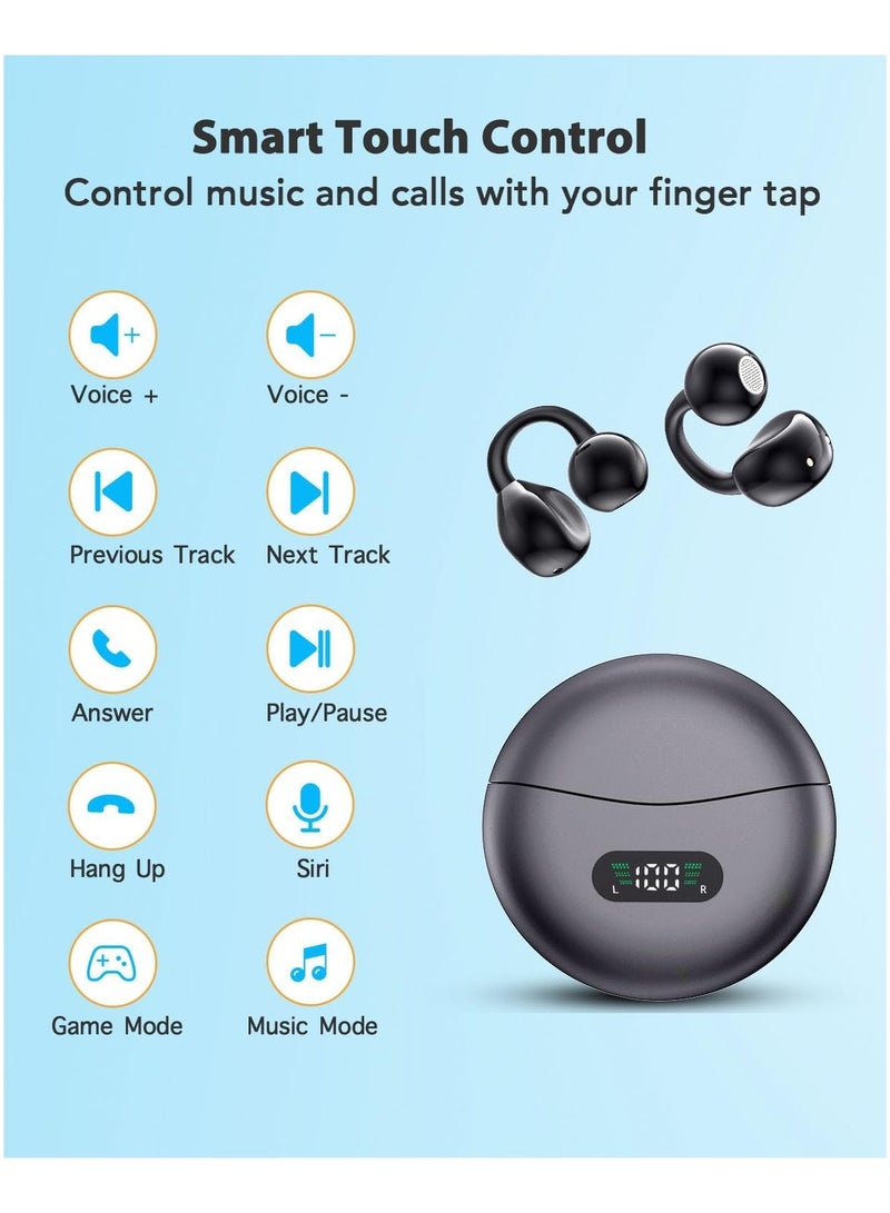 general Clip-on headset, Open-ear wireless bluetooth headset, Air conduction earbuds, Ultra-comfortable, Lightweight, Clear calls, Large drivers, 20 hours of game time, Bluetooth 5.4 Sports Running Exercise - Image 4