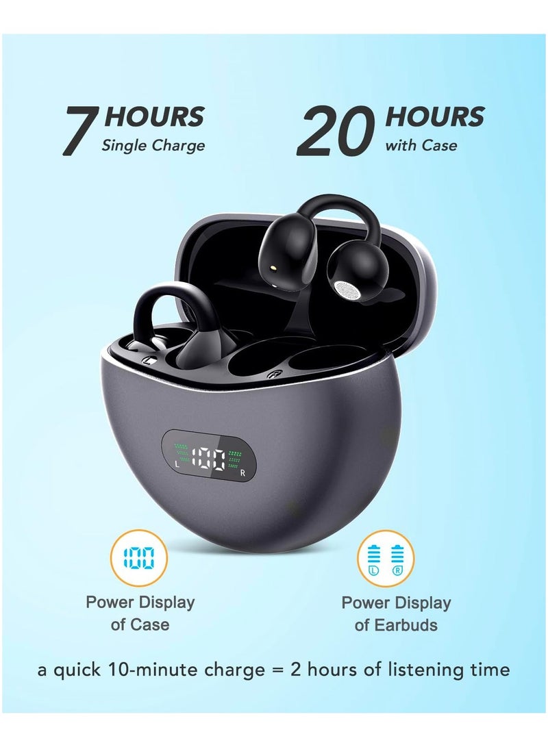 general Clip-on headset, Open-ear wireless bluetooth headset, Air conduction earbuds, Ultra-comfortable, Lightweight, Clear calls, Large drivers, 20 hours of game time, Bluetooth 5.4 Sports Running Exercise - Image 5