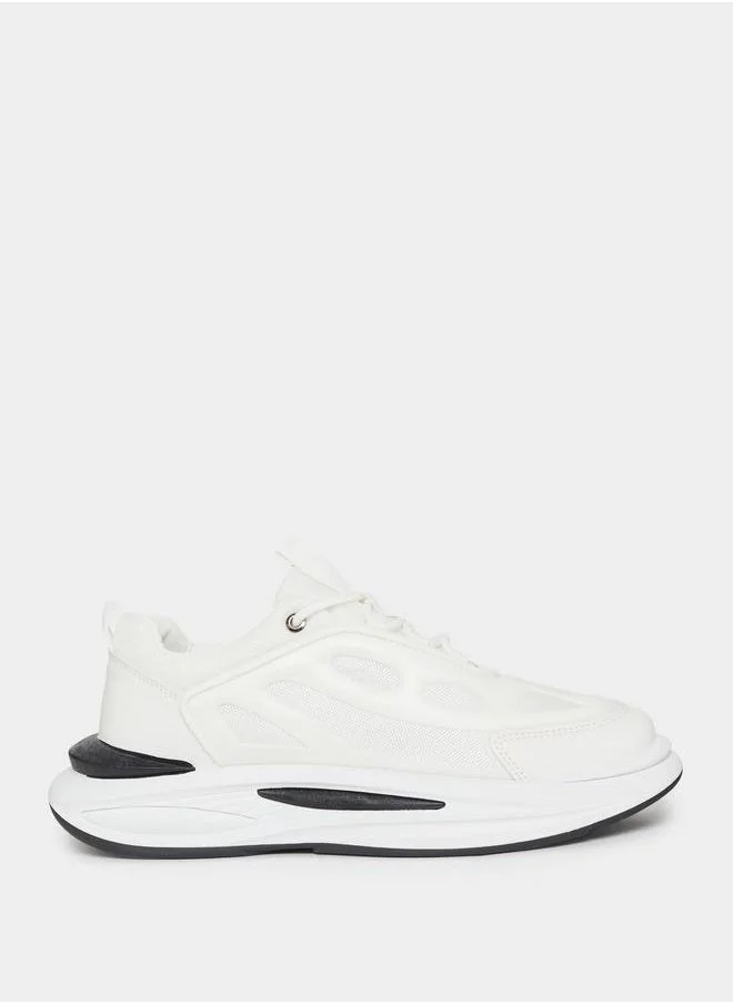 Styli Textured Street Style Lace Up Dad Shoes