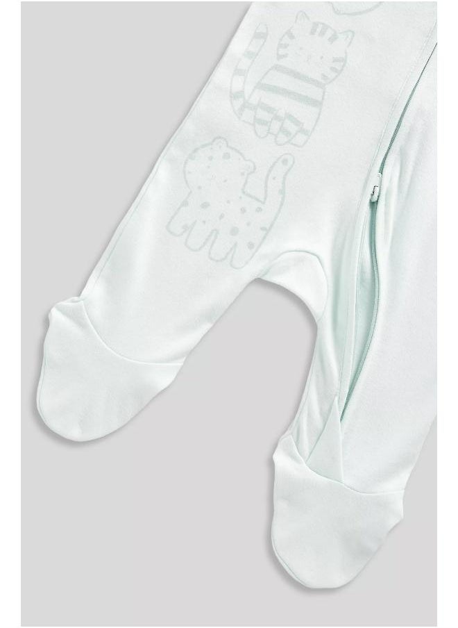 mothercare Cat Zip-Up Sleepsuits - 2 Pack  - Image 2
