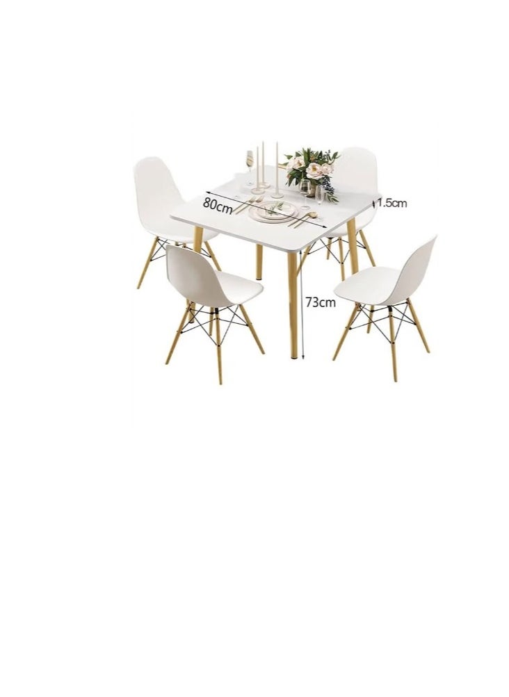 Generic - Square Dining Table,White Modern Coffee Table,Simple Wood Kitchen Desk(Without Chair) - Image 1