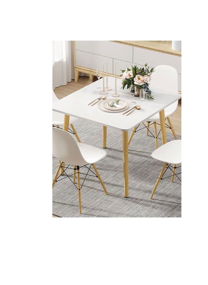 Generic - Square Dining Table,White Modern Coffee Table,Simple Wood Kitchen Desk(Without Chair) - Image 1
