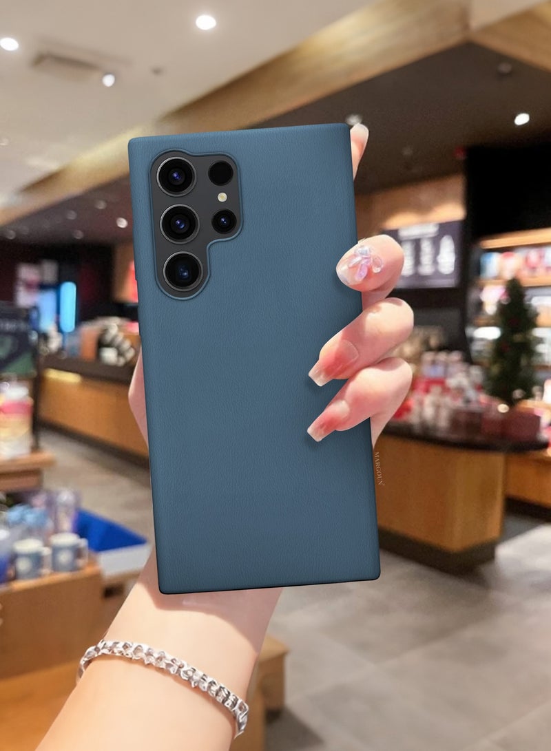 CATANES Leather Slim Fit Phone Case for Samsung Galaxy S23 Ultra – Shock-Absorbent Bumper & Precise Camera Cutout - Dark Blue - Image 5