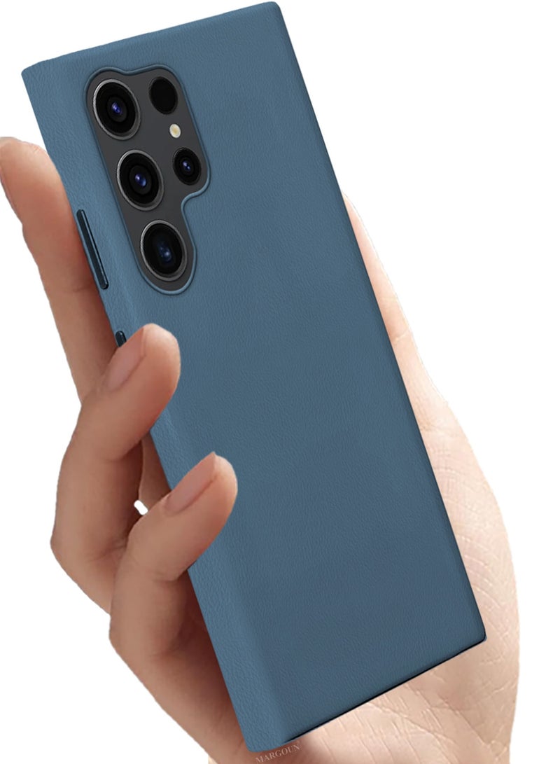 CATANES Leather Slim Fit Phone Case for Samsung Galaxy S23 Ultra – Shock-Absorbent Bumper & Precise Camera Cutout - Dark Blue - Image 2