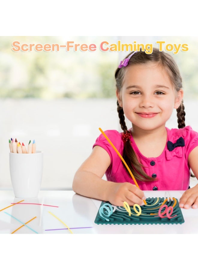 HALAMODO Sensory Activity Board , Silicone Sensory Fidget Game Toys, Children's Educational Stress Relief Toy , Double-Sided Sensory Toy for Autism ADHD for Children from 3 Years and Adults, with Travel Bag & 20 Accessories Cords, DIY Shapes , Washable & Reusable Anxiety Sensory Fidget Toy , For Focus Training Portable - Image 5