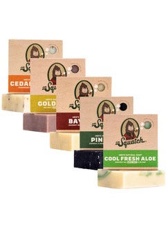 Dr. Squatch Dr Squatch All Natural Bar Soap for Men 5 Bar Variety Pack  Aloe Cedar Citrus Gold Moss Pine Tar and Bay Rum 