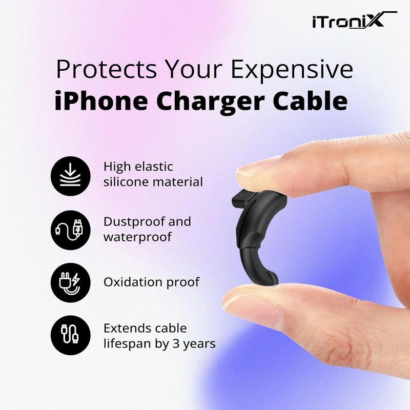 iTronix Cable End Protector ONLY SUITABLE FOR iPhone Lightning Charger Cable (Type-C to Type-C) Protective Dust Waterproof Cover Reinforced Protector Cap - Image 3