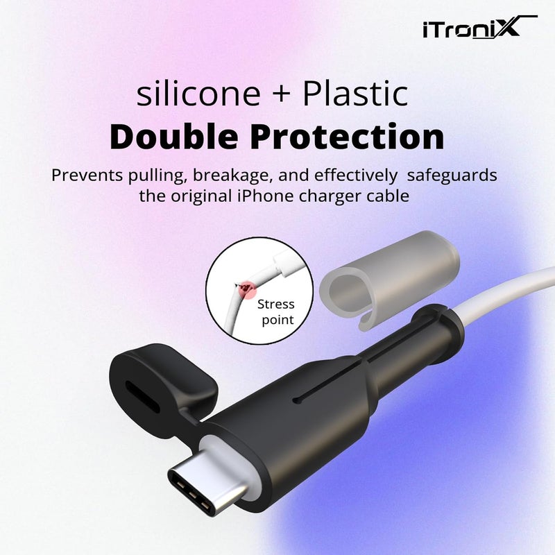 iTronix Cable End Protector ONLY SUITABLE FOR iPhone Lightning Charger Cable (Type-C to Type-C) Protective Dust Waterproof Cover Reinforced Protector Cap - Image 4