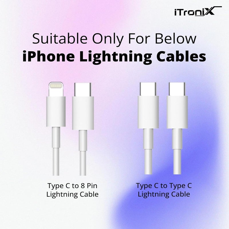 iTronix Cable End Protector ONLY SUITABLE FOR iPhone Lightning Charger Cable (Type-C to Type-C) Protective Dust Waterproof Cover Reinforced Protector Cap - Image 5