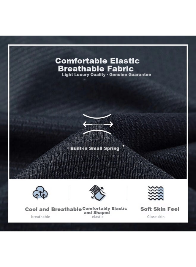 Montagut Summer Men's Short Sleeve T-shirt Business Casual Versatile Skin-friendly Breathable Top Black XL - Image 2