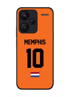 Rugged Black Edge Case for Xiaomi Redmi Note 13 Pro Plus, Slim fit Case Thin Cover -  Football Team - Netherlands, Player Name - Memphis