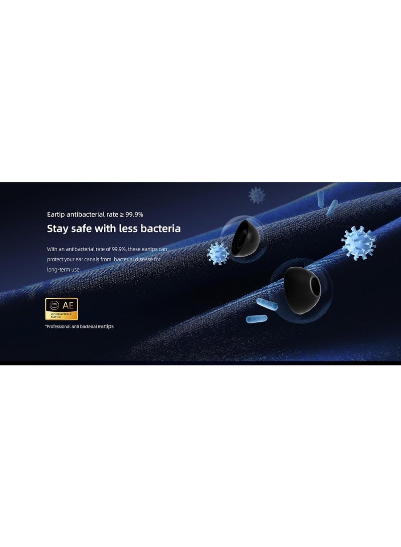 REBENUO T13 ANC 2 Truly Wireless ANC Earbuds With Noice Cancellation Against 25 km/h of Wind 30 Hours Long Battery Life 5.3 Bluetooth Multipoint & Stable Connection & Sensitive Touch Control - Black - Image 4