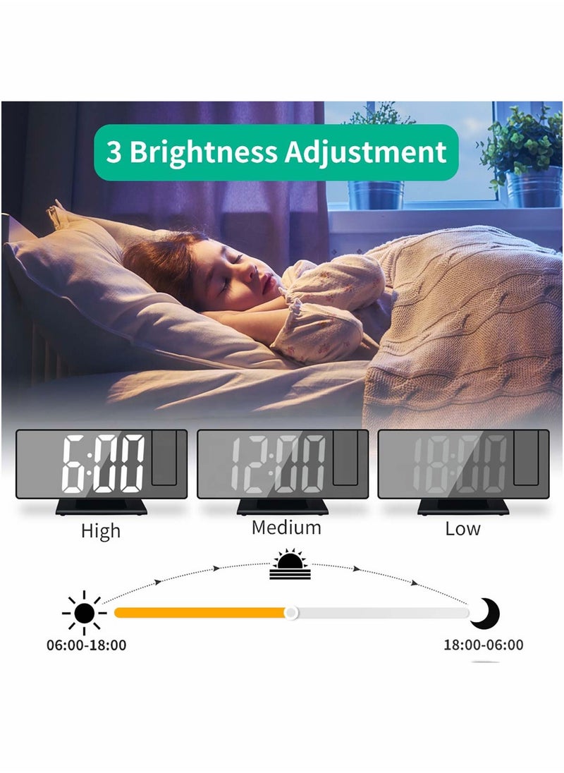 Generic - Projection Alarm Clock LED Digital Smart Alarm Clock 180° Time Projection 12 or 24H Display for Office Table Bedroom Nightstand - Image 1