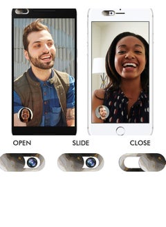 Y&D Camera Lens Privacy Cover, Webcam Cover Slider Color Marble Style Protection Sticker Video Front Mini Switch Mobile Phone Tablet Universal (6 Pieces)  - Image 3