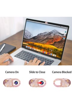 Y&D Camera Lens Privacy Cover, Webcam Cover Slider Color Marble Style Protection Sticker Video Front Mini Switch Mobile Phone Tablet Universal (6 Pieces)  - Image 2