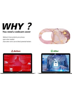 Y&D Camera Lens Privacy Cover, Webcam Cover Slider Color Marble Style Protection Sticker Video Front Mini Switch Mobile Phone Tablet Universal (6 Pieces)  - Image 4