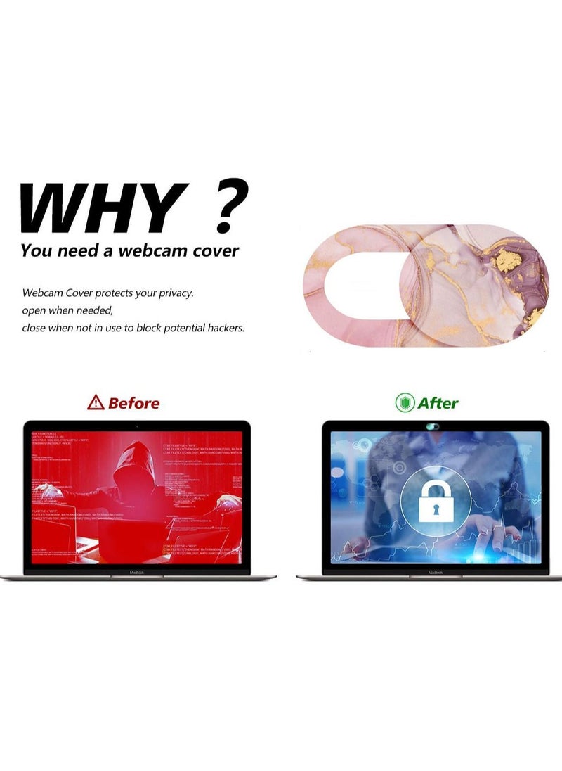 Y&D Camera Lens Privacy Cover, Webcam Cover Slider Color Marble Style Protection Sticker Video Front Mini Switch Mobile Phone Tablet Universal (6 Pieces)  - Image 4