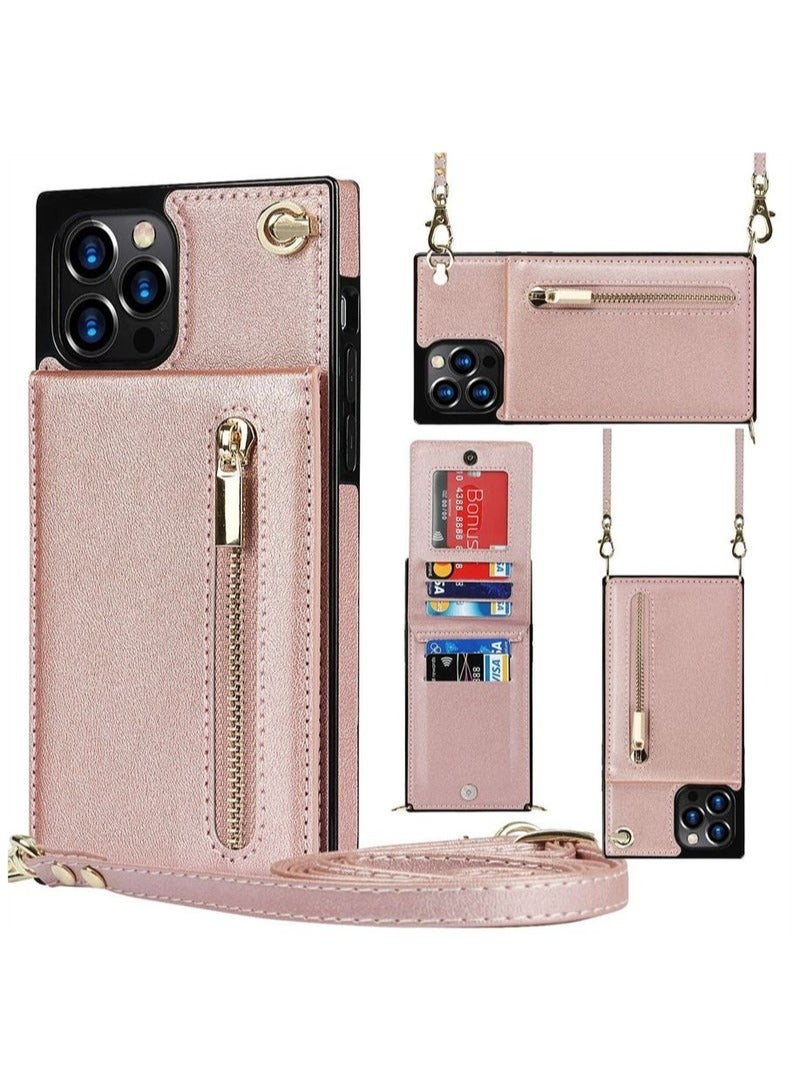 Zippered stand holster protective case for Samsung S22 Ultra Rose Gold - Image 1