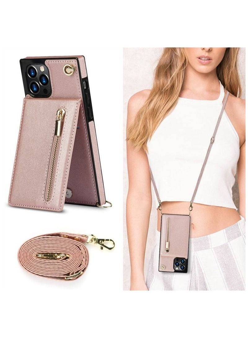 Zippered stand holster protective case for Samsung S22 Ultra Rose Gold - Image 2