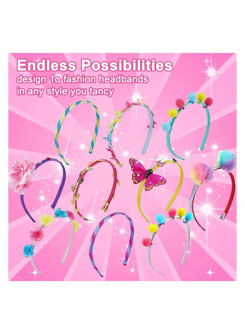 Headband Making Kit for Girls,Make Your Own Fashion Headbands Girls Hair Accessories Arts and Crafts for Kids Ages 3-12 Birthday Presents DIY Toys - Image 2